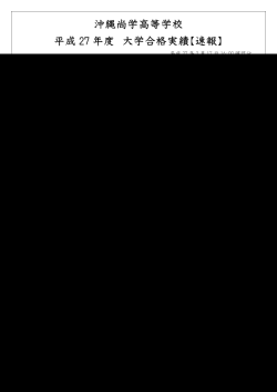 平成27年度 大学入試合格速報 - 沖縄尚学高等学校・附属中学校