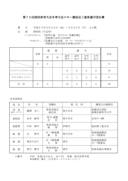 スキー競技選手団名簿