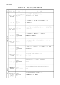 平成26年度 教育委員会表彰被表彰者