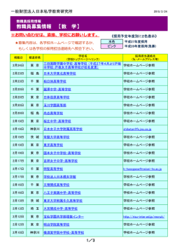 教職員募集情報 【数 学】
