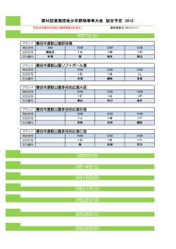 試合予定 - 東海団地少年野球大会