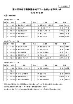 2月22日 - 全京都少年野球振興会 天下一品杯