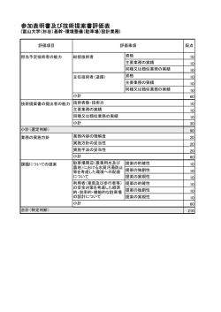参加表明書及び技術提案書評価表