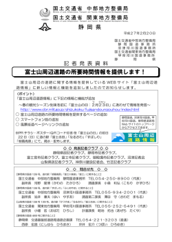 富士山周辺道路の所要時間情報を提供します！ 静 岡 県