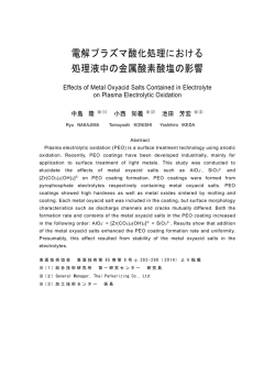 電解プラズマ酸化処理における 処理液中の金属酸素酸塩の影響