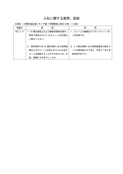 入札に関する質問、回答（H27.2.17掲載） [PDFファイル／45KB]