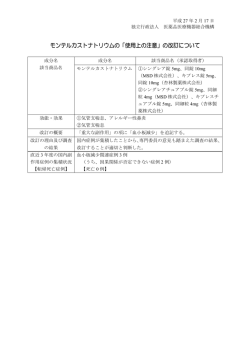 「使用上の注意」の改訂について
