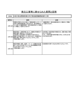 発注工事等に寄せられた質問と回答