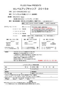 レベルアップキャンプ 2015 - PLUS-S