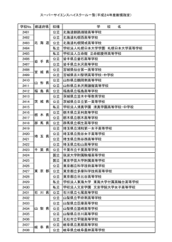 （平成24年度SSH指定校）一覧 （PDF:111KB）