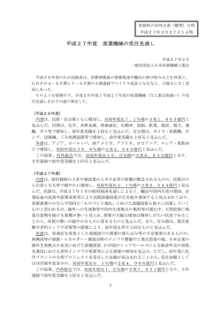 平成27年度 産業機械の受注見通し