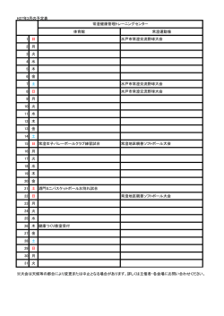 H27年3月の予定表 体育館 常澄運動場 1 日 水戸市常澄交流野球大会