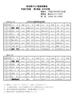 組合せ - 埼玉県ゴルフ協会