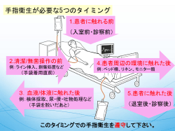 手指衛生が必要な5つのタイミング