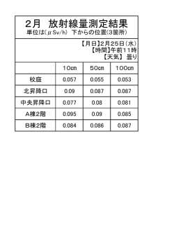 2月 放射線量測定結果