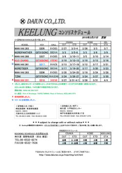 大阪／神戸 ― KEELUNG