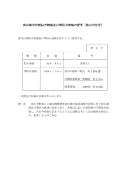 狭山都市計画防火地域及び準防火地域の変更（狭山市決定）