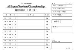 種目別競技 【 読上算 】 - 社団法人 日本計算技能連盟