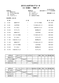 2015 ともぞうカップ U－9