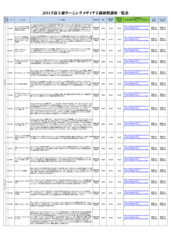 2015富士通ラーニングメディア主催研修講座一覧表