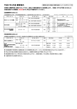 平成27年4月度 講習案内