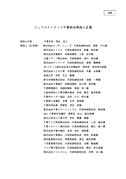 ジェフユナイテッド千葉絆会発起人名簿