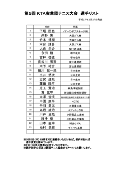第5回 KTA実業団テニス大会 選手リスト