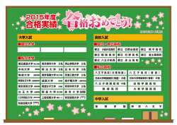 2015年度 合格実績