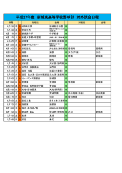 27年度の対外試合日程