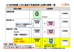 エコ住宅設備LIXIL製品で性能証明に必要な書類一覧
