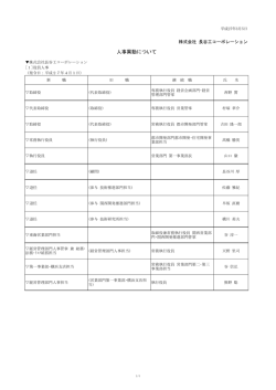 人事異動について - 長谷工コーポレーション