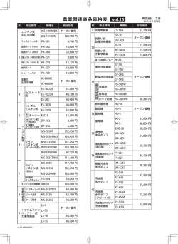 農業関連商品価格表 vol.15