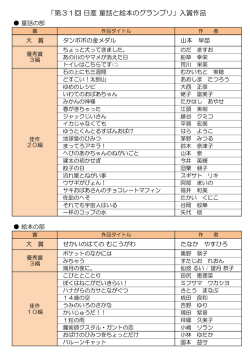 「第31回 日産 童話と絵本のグランプリ」入賞作品