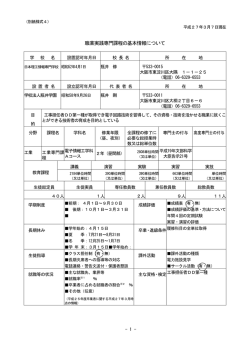 職業実践専門課程の基本情報について