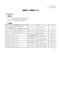 組織改正・人事異動について