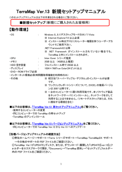 初めてTerraMap Ver.13をインストールする方法について
