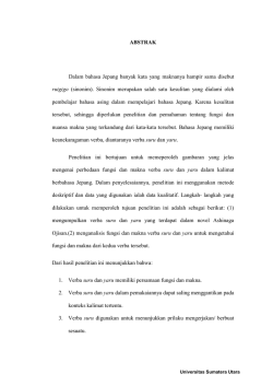 ABSTRAK Dalam bahasa Jepang banyak kata yang maknanya