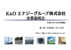 平成26年12月期アナリスト説明会資料