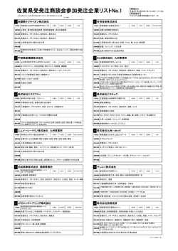 佐賀県受発注商談会参加発注企業リストNo.1