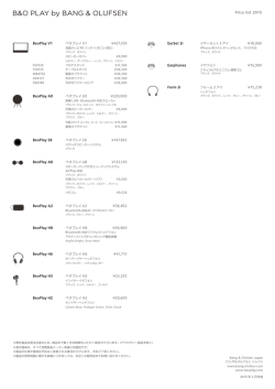B&O PLAY Price List
