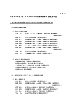 平成26年度 省エネルギー月間四国地区表彰式 受賞