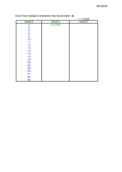 作曲科第三次合格者発表および日程等