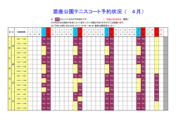 ( 月） 4 苗鹿公園テニスコート予約状況