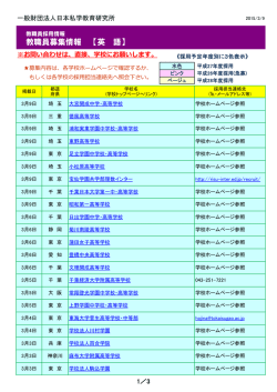 教職員募集情報 【英 語】
