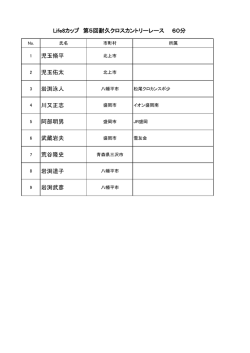 児玉脩平 児玉佑太 岩渕泳人 川又正志 阿部明男 武蔵岩夫 荒谷隆史