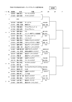 平成27年大和まほろばオープンベテランテニス選手権大会 № 登録
