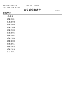 合格者受験番号 - 女子美術大学