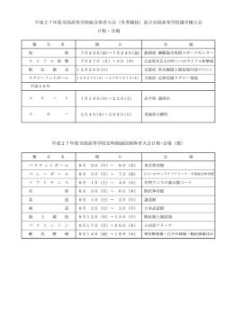 （冬季競技）及び全国高等学校選手権大会