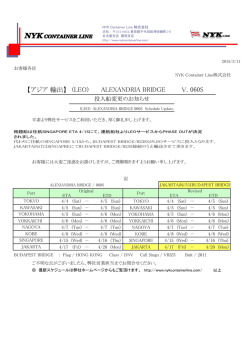 (LEO) ALEXANDRIA BRIDGE Voy.060S 投入船変更