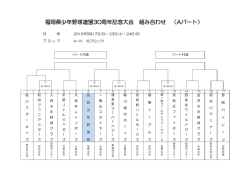 福岡県少年野球連盟30周年記念大会 組み合わせ （Aパート）